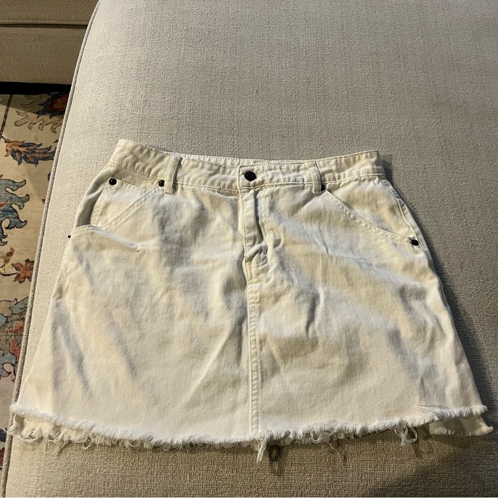 Buckle Denim Mini Skirt